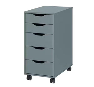 Modern Wooden 5 Drawers Cabinet Nightstand , Mobile Drawer Chest Cabinets with Wheels