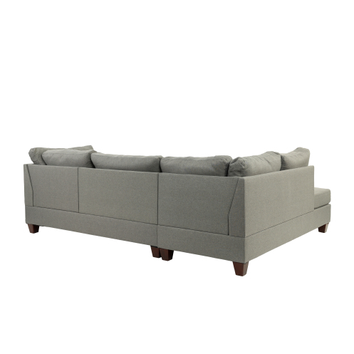 FCJ 3-PC Convertible Sectional Sofa Set in Gray for Living Rooms Apartments and Beds