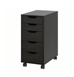 Modern Wooden 5 Drawers Cabinet Nightstand , Mobile Drawer Chest Cabinets with Wheels