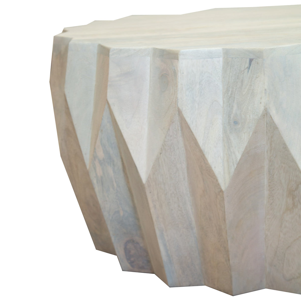 HMS 32\" Durable Block Coffee Table Off-White Solid Wood Traditional Antique Style Modern Simple Design for Living Room Tea Use