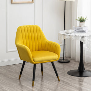 Tuchico Contemporary Velvet Upholstered Accent Chair, Yellow