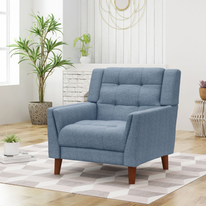 FCJ Greenmont Luxury Upholstered Armchair Convertible Accent Chair Extendable Massage Feature for Home Office Living Room Bar