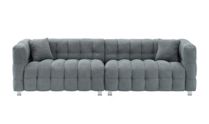 Free Shipping 102-Inch Pink Teddy Fleece Sofa for Living Room, Bedroom, or Apartment - Includes Two Chic Throw Pillows