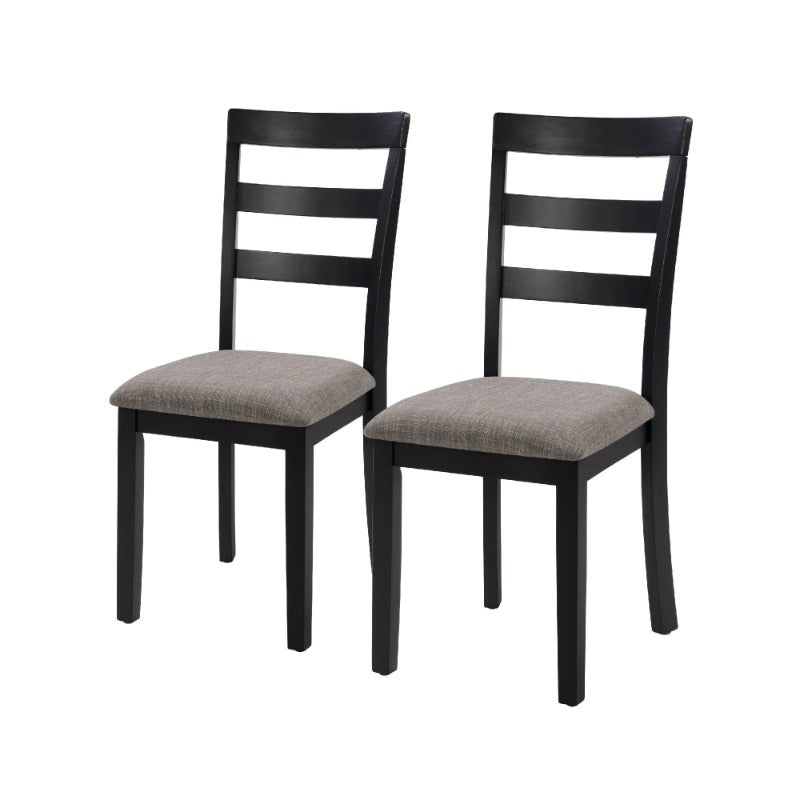 Farmhouse Style Dining Chairs Set of 2,  Wooden Kitchen Chairs, Solid  Wood Legs, High Ladder Back, Non-Slip Foot Pads