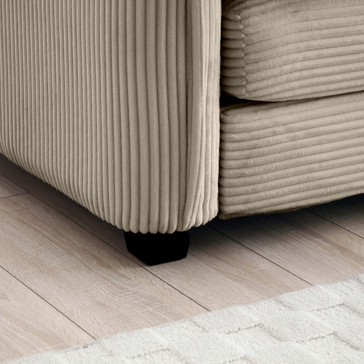 Modern 4-Seater U-Shape Corduroy Sofa Premium Soft Fabric with 2 Ottomans for Living Room