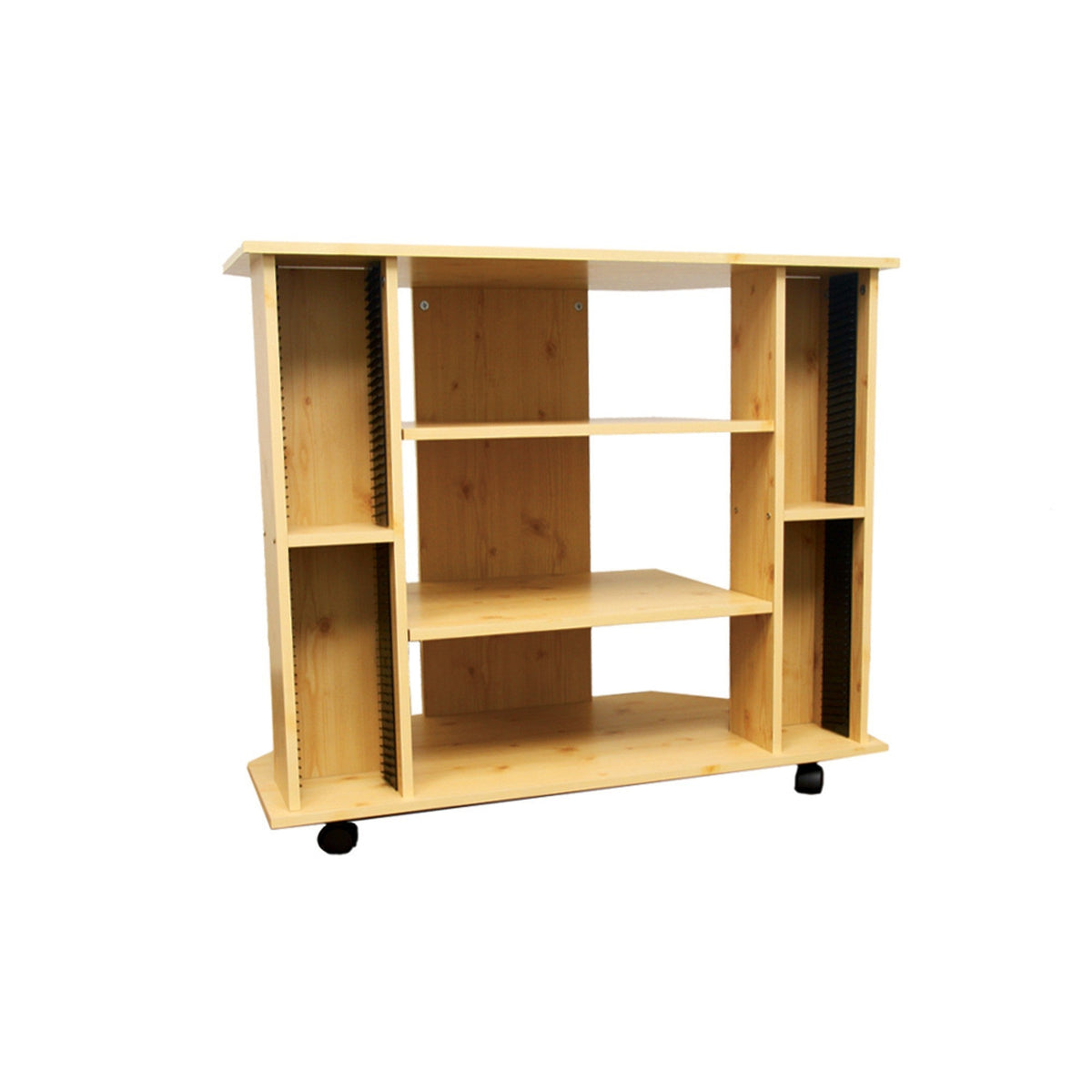 HMS 35 Luxury Modern Minimalist Open Shelving TV Stand Brown Wood Panel for Living Room or House Home Furniture