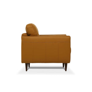HMS 83 Orange Leather L-Shape Sofa with Black Legs Contemporary Living Room Furniture for Home Use