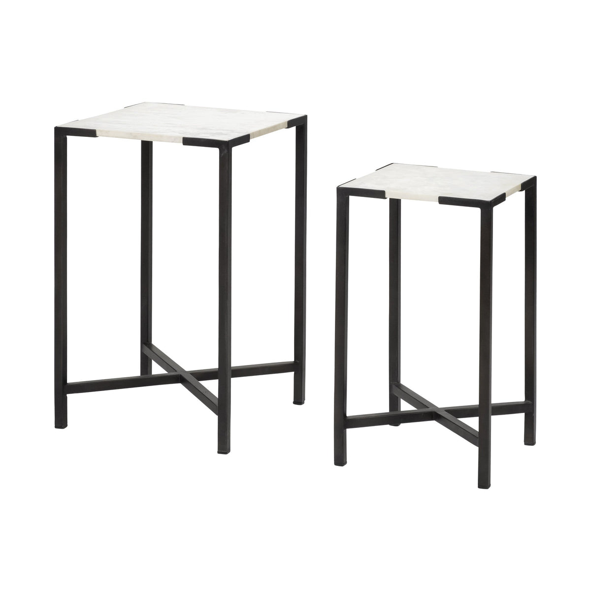 HMS 24\" Farmhouse-Style Marble End Table for Home Office Hotel Bedroom Entry Dining or School with Versatile Usage