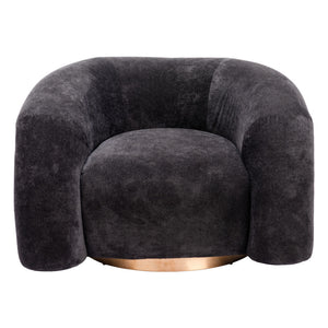 HMS 37 Black and Gold Faux Shearling Arm Chair with Upholstered Accent Elegant Living Room Furniture