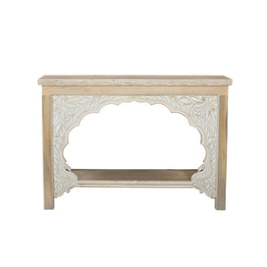 HMS 56 Natural Solid Reclaimed Wood Distressed Console Table with Shelf for Entry Villa Living Room Hotel Bedroom Decoration