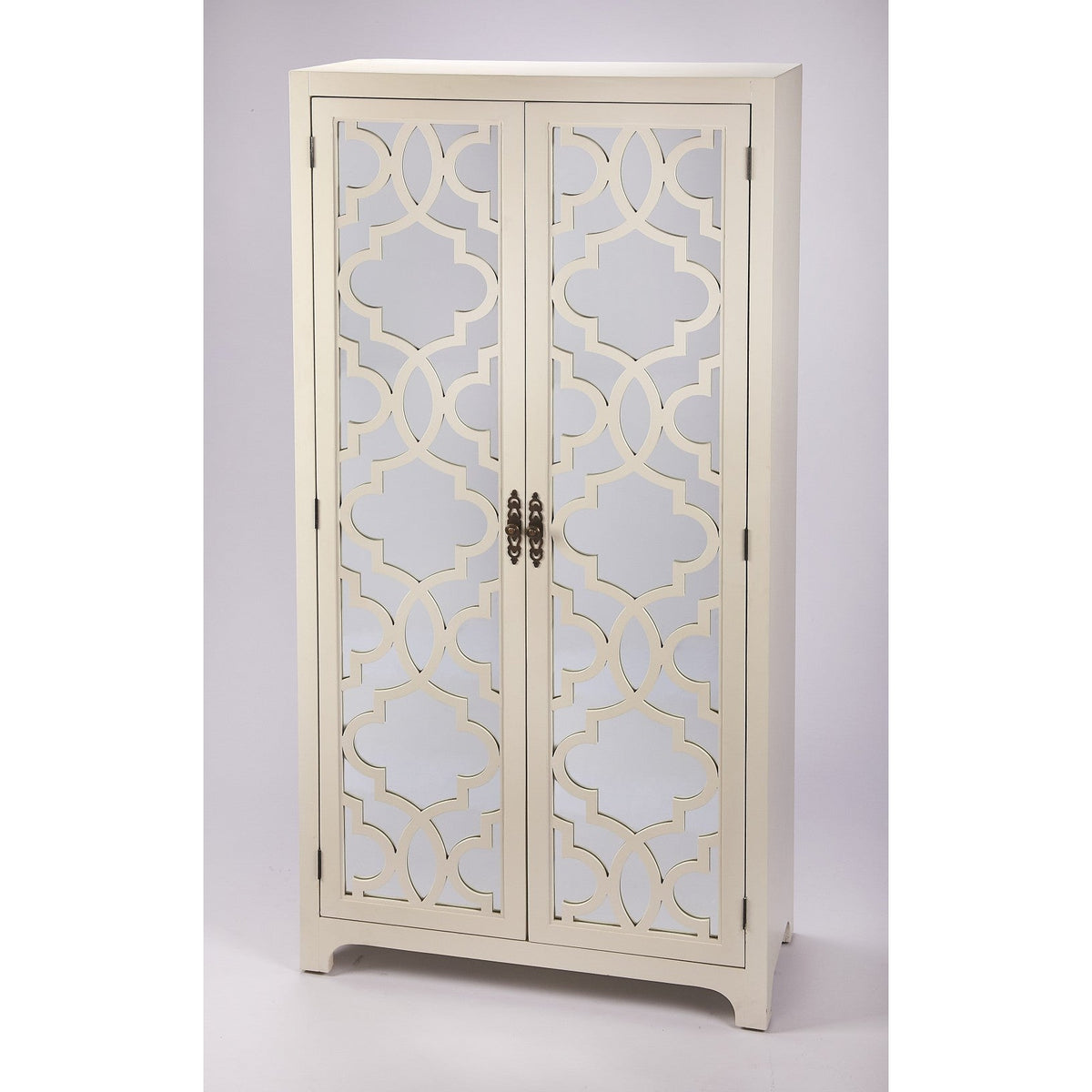 HMS Morjanna White Tall Cabinet Solid Wood MDF Antique Design Style for Home Hotel Villa Living Room Dining Room Furniture