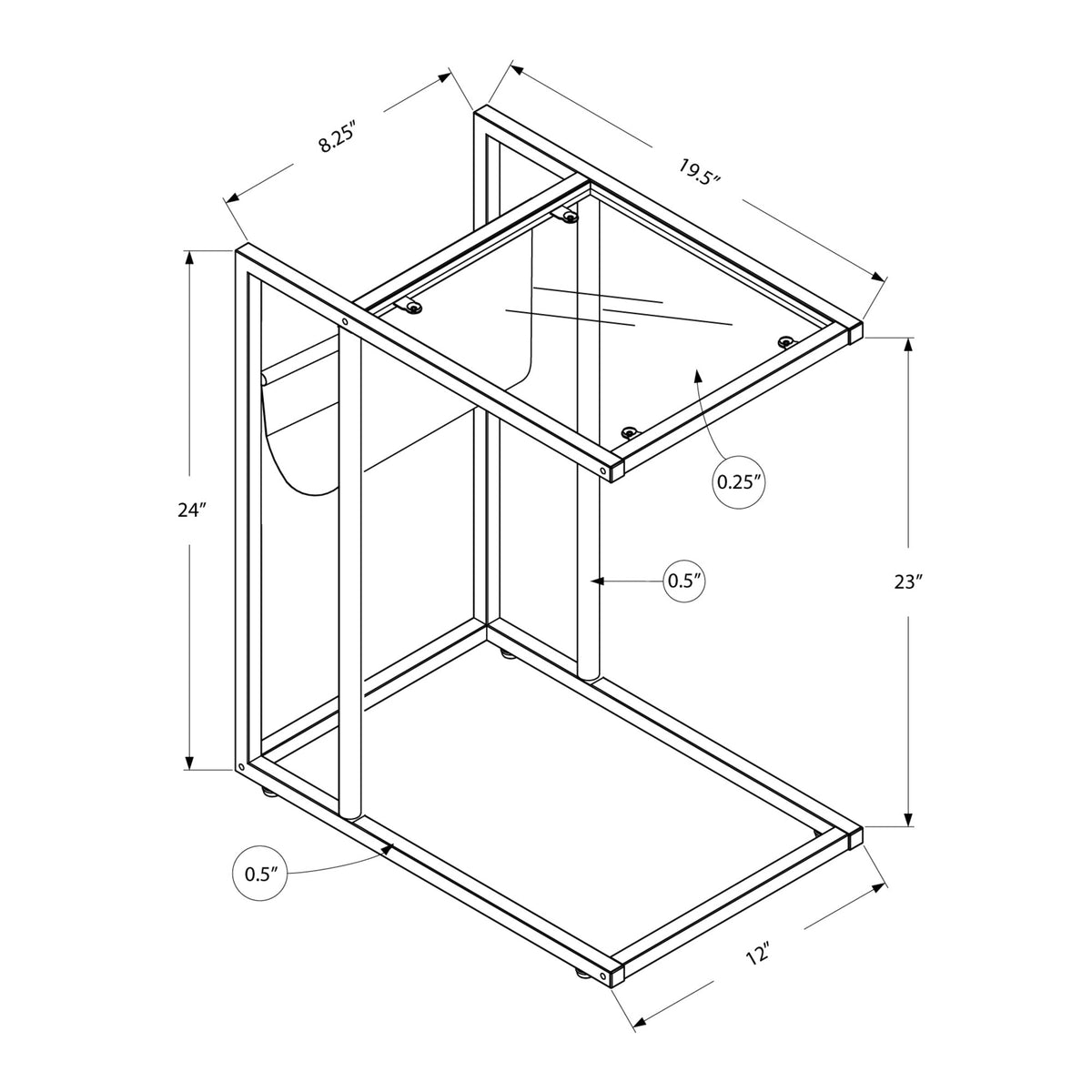 Homeroots White Modern Metal And Glass Tv Table