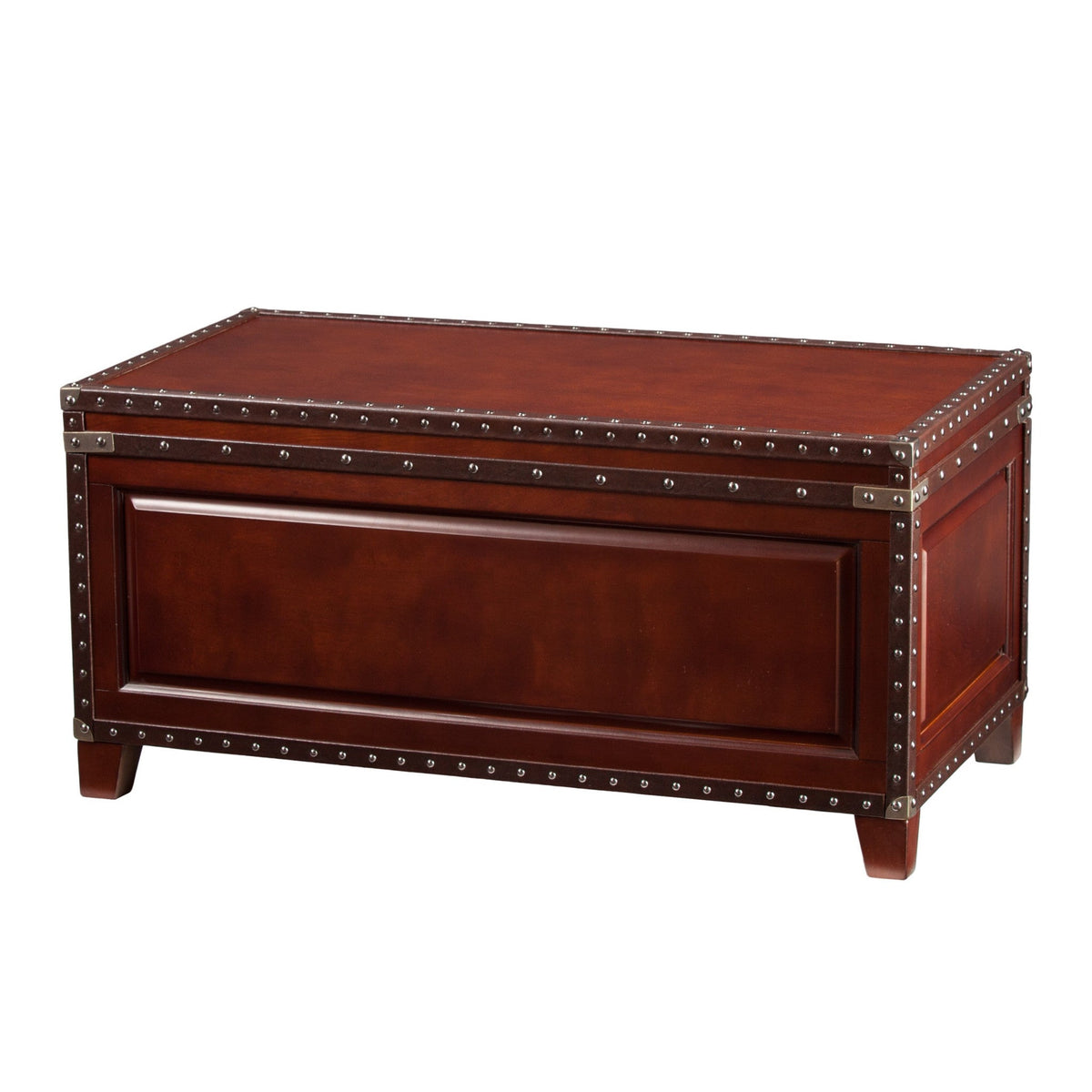 HMS 40\" Rectangular Coffee Table in Brown Solid Wood and Metal Combination