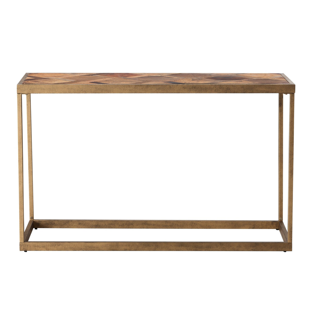 HMS 48\" Natural and Brass Reclaimed Wood Frame Console Table Stylish Home Decor