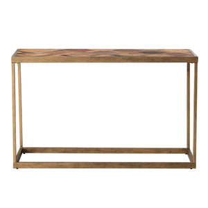 HMS 48\" Natural and Brass Reclaimed Wood Frame Console Table Stylish Home Decor