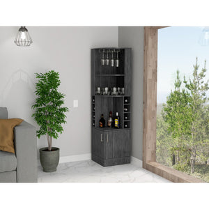 Seattle Bar Cabinet, Eight Bottle Cubbies, Two Large Open Shelves