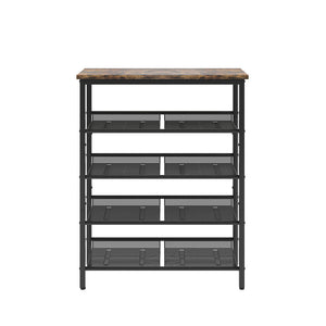Industrial Shoe Rack, Adjustable Country Style 5-layer Shoe Rack Storage Rack, with 4 Mesh Shelves, Suitable for Entrance