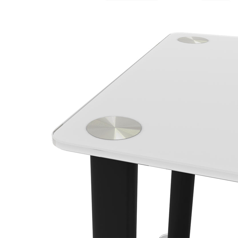 Movable Living Room Tables , Glass Sofa Table with Wheels , Easy to Move 3 Options Setting