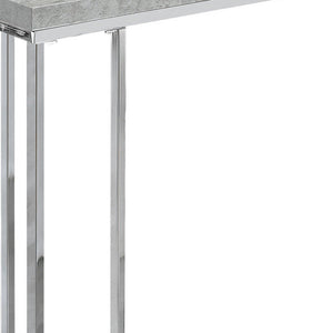 Homeroots 18.25" X 10.25" X 25.25" Grey Particle Board Metal  Accent Table