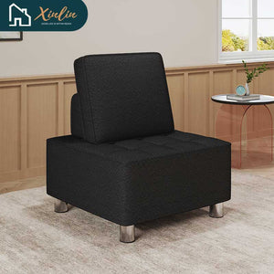 American Warehouse 30-Inch Black Teddy Fleece Single Seat Sofa Chair Modern Design for Home Office Bedroom and Outdoor Living