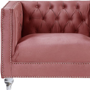 HMS 39 Pink Black Velvet Tufted Arm Chair Contemporary Home Office Bedroom Furniture Comfortable Reclining Massage for Bar