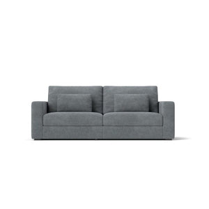 83" Modern 3-Seater Genuine Leather Sofa Couch for Living Room Detachable Cover with Double Cushioning Haze Filled Sponge