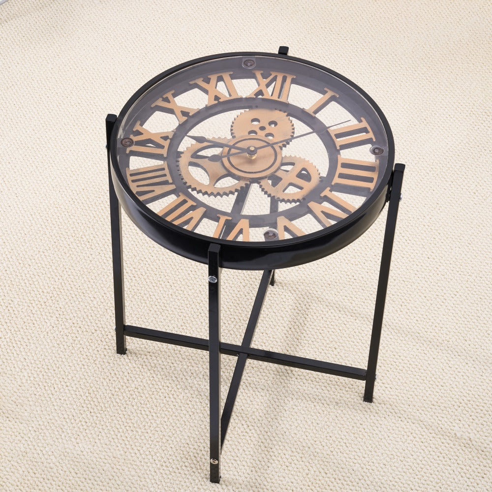 Industrial Style Mechanical Clock Coffee Table