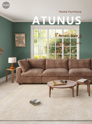 ATUNUS USA in Stock Drop Shipping Sofa American Traditional Living Room Furniture Corduroy Modular Sectional Couch Sofa Sets