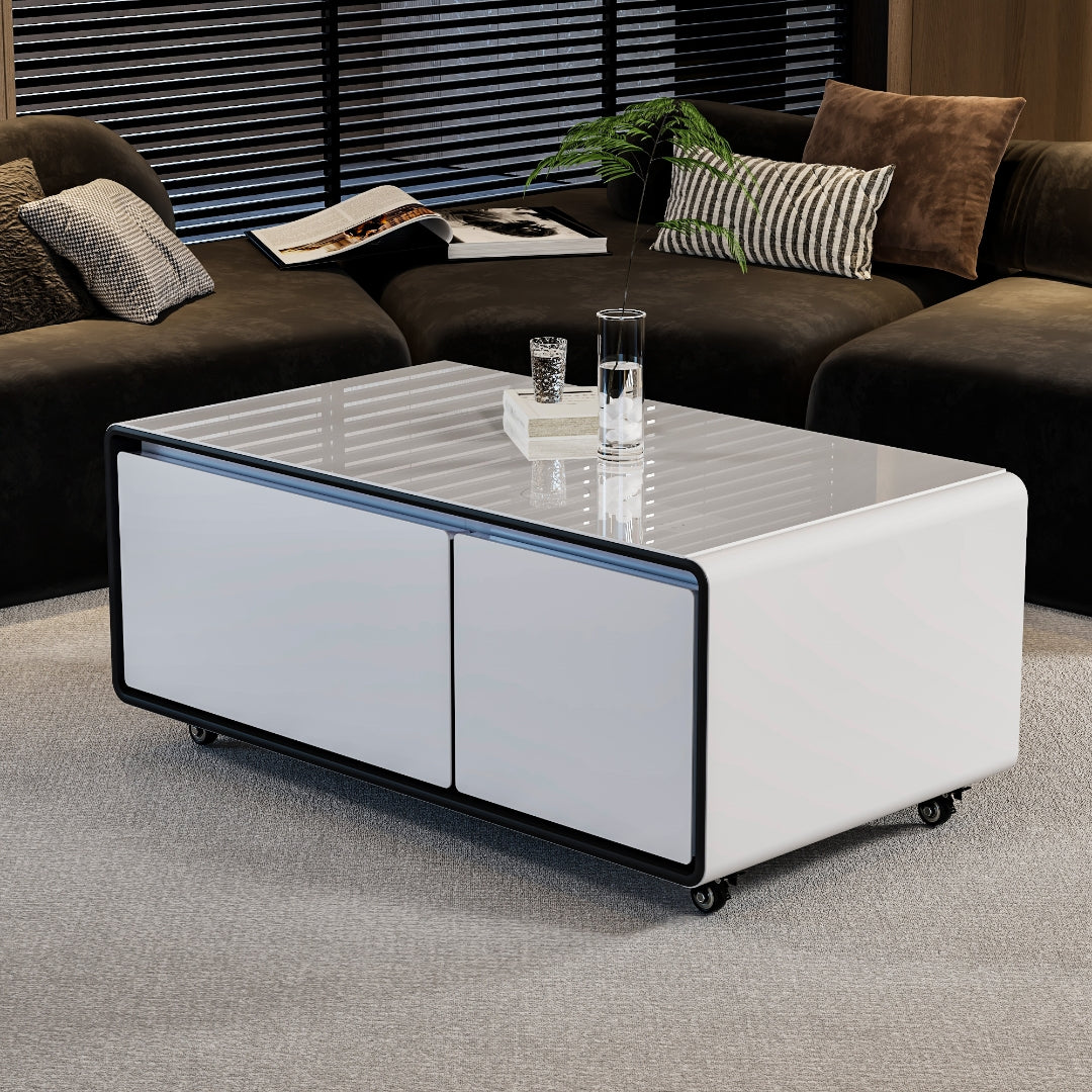 Luxury Living Room Furniture Smart Bedside Coffee Table Modern Fridge Tables with USB Wireless Charging