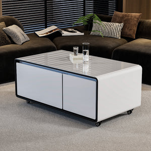 Luxury Living Room Furniture Smart Bedside Coffee Table Modern Fridge Tables with USB Wireless Charging