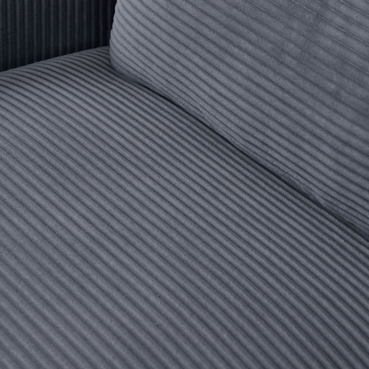 Modern 2140 Corduroy Two-Seater Sofa for Living Room Bedroom & Office in Small Spaces Gray (2140GY)