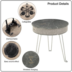 Scandinavian Style Smart Music Coffee Table Multi-Functional Wireless Charging Bluetooth Audio Foldable Small Side Living Room