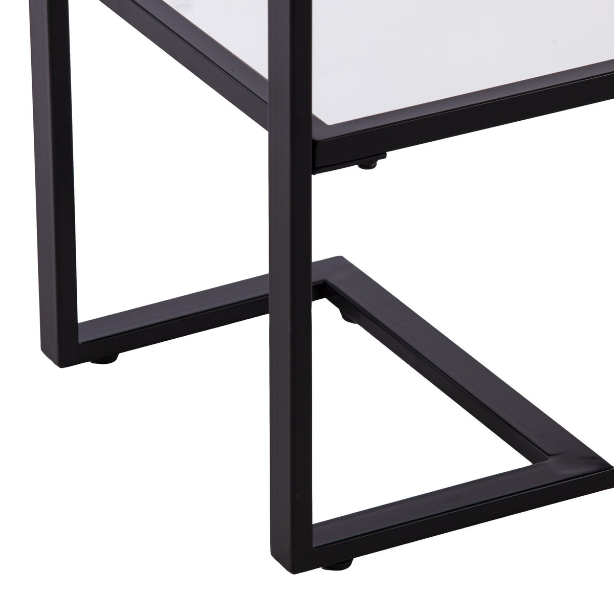 HMS 52\" Contemporary Luxury Sled Console Table Clear Black Glass Mirrored Shelves Made Marble Iron Living Room Hotel Bedroom