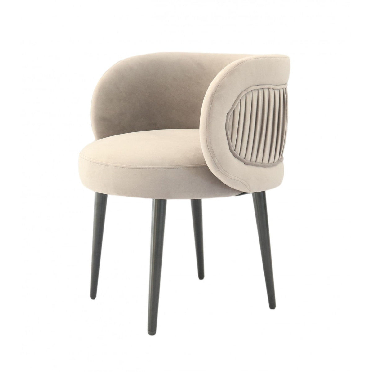 HMS 24\" Tufted Gray and Black Velvet Accent Armchair with Comfortable Reclining Feature Home Office Furniture with Metal Legs