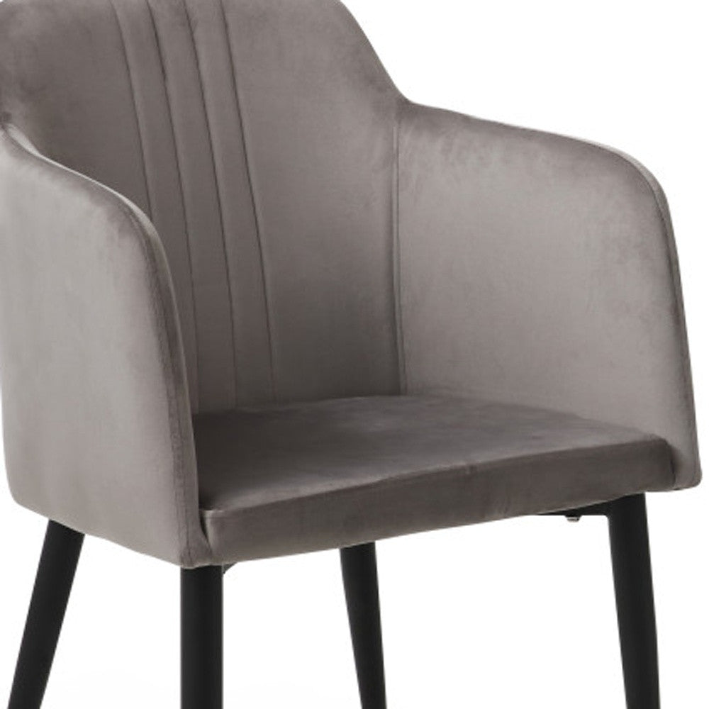 hms Set of Two 23" Gray and Black Velvet Arm Chair