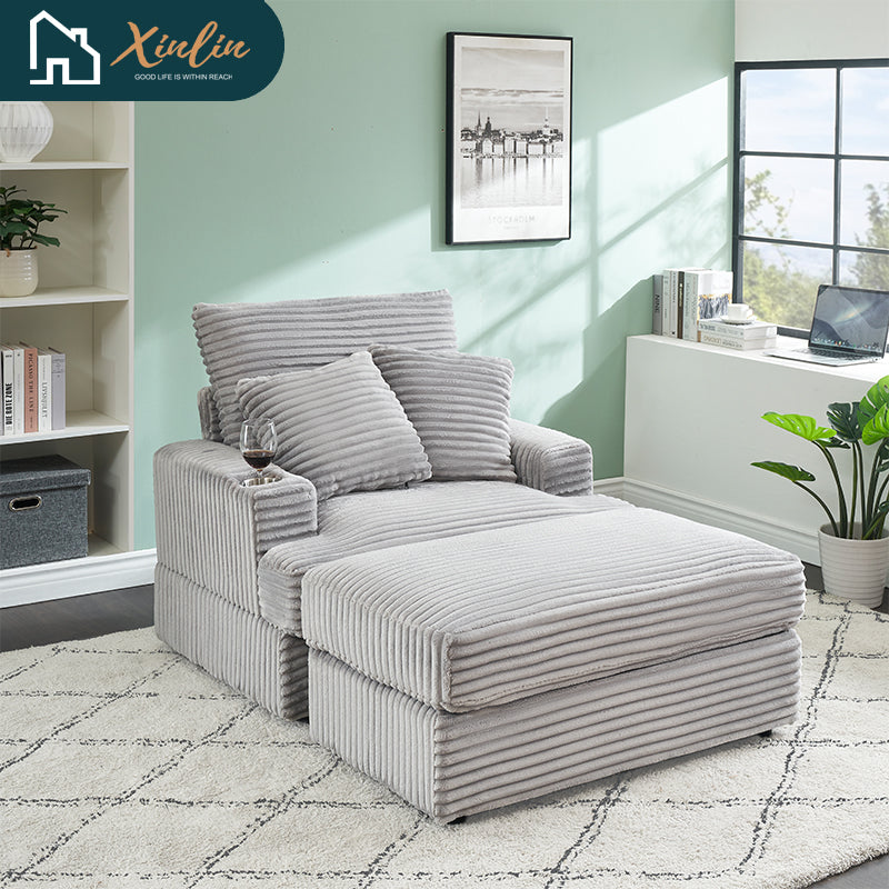 Free Shipping US Warehouse Comfortable Multi-Functional Velvet Sofa Modern Leisure Design American Style Living Room Storage
