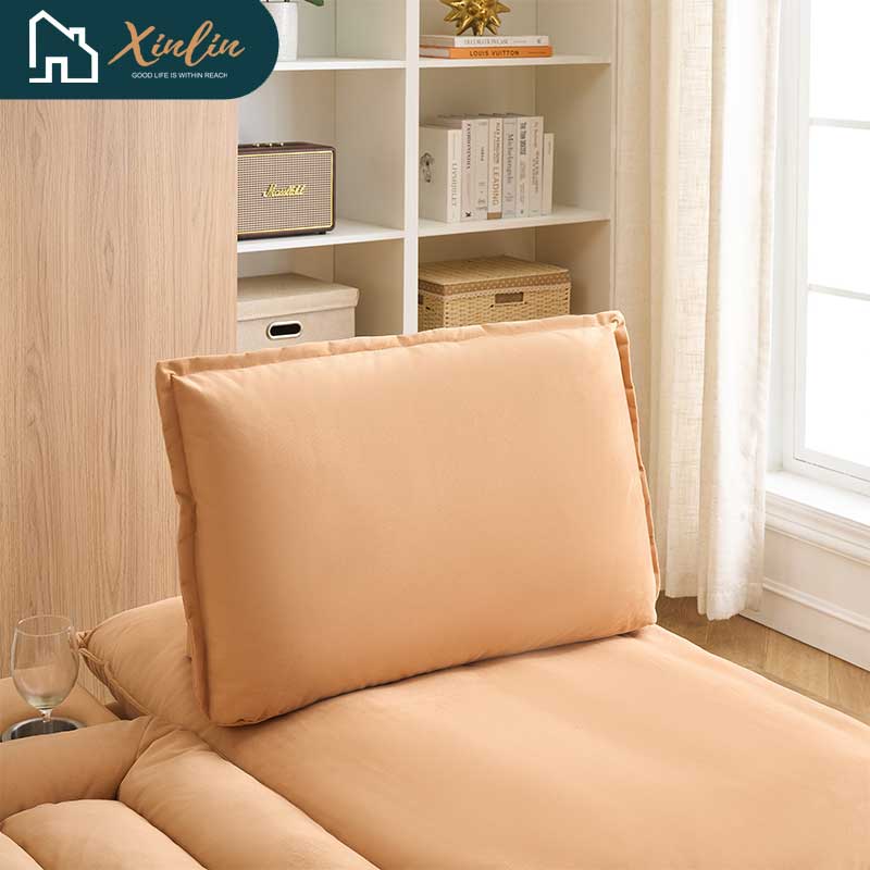 104\" Pumpkin Flannel 3-Seater Modular Sofa Fashion-Minimalist with Storage for Living Room or Outdoor Free Shipping US