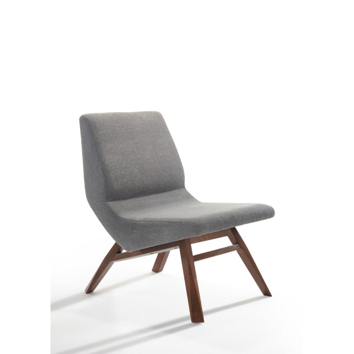 HMS 22\" Gray and Brown Upholstered Chaise Lounge Chair with Ottoman