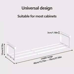 Adjustable Expandable Iron Shoe Rack Space-Saving Stackable Hanging Storage with Bottom Basket for Home Wardrobe Bathroom Sink
