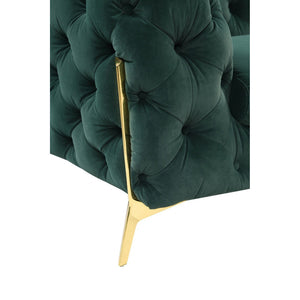HMS 74 Two-Seater Chesterfield Loveseat Emerald Gold Velvet Sectional Sofa Sponge Filling for Home Furniture Apartment Made PU