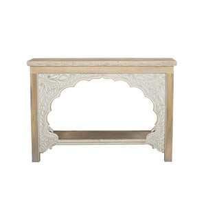 HMS 56 Natural Solid Reclaimed Wood Distressed Console Table with Shelf for Entry Villa Living Room Hotel Bedroom Decoration