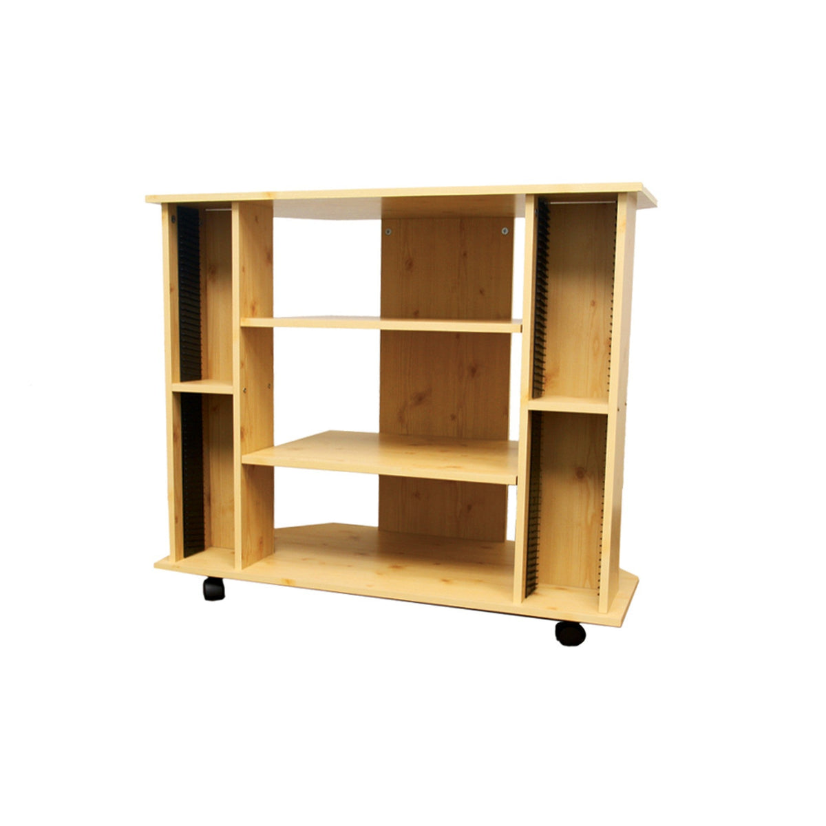 HMS 35 Luxury Modern Minimalist Open Shelving TV Stand Brown Wood Panel for Living Room or House Home Furniture