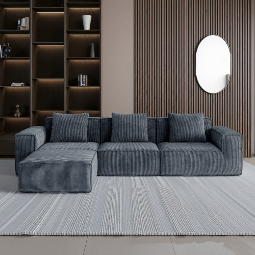 Modern Vacuum Compressed Sofa Tofu Height Density Sponge Modular Sofa for Living Room Cord Sofa