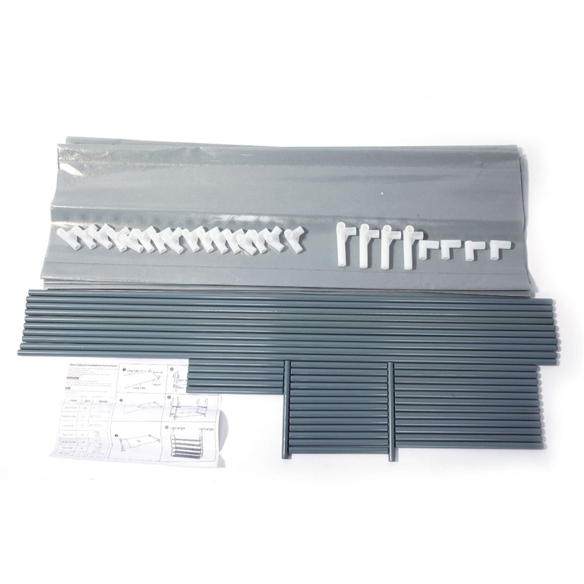 5 Tiers Non-Woven Fabric Gray XH Shoe Rack with Handle Simple Assembly Product