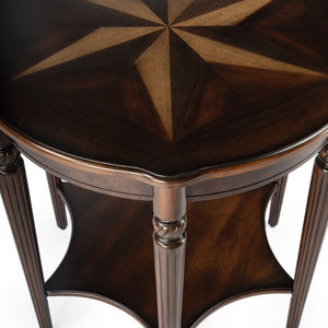 HMS 28\" Convertible Brown Wood Round Coffee Table Side Table for Living Room Home Furniture with Metal Shelf