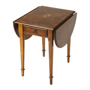 HMS 19\" Brown Wood Oval Coffee Table with Drawer Farmhouse Living Room Tea Table Set Resin Material Home Furniture