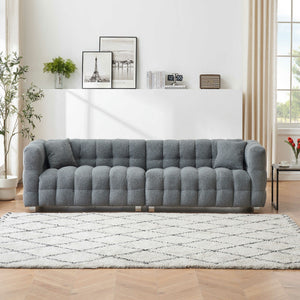 Free Shipping 102-Inch Pink Teddy Fleece Sofa for Living Room, Bedroom, or Apartment - Includes Two Chic Throw Pillows