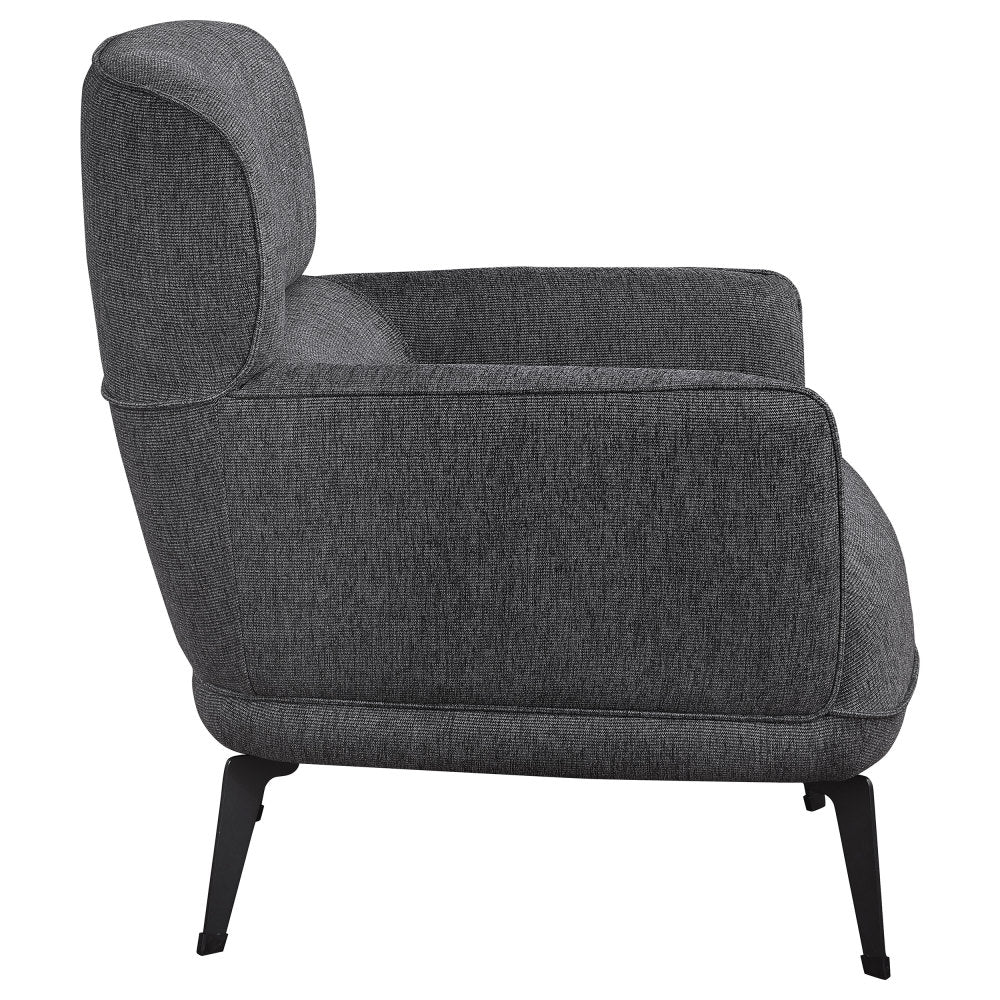 1pc Modern Transitional Style Upholstered Crescent Arm Accent Chair