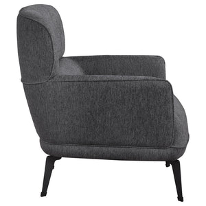 1pc Modern Transitional Style Upholstered Crescent Arm Accent Chair