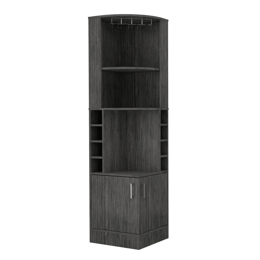 Seattle Bar Cabinet, Eight Bottle Cubbies, Two Large Open Shelves